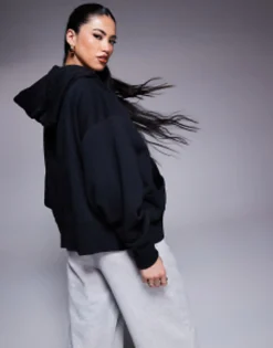 Sportswear*Nike Mini Swoosh Extra Oversized Pullover Hoodie In And Sail Black