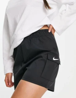 Shorts*Nike Mini Swoosh Woven Cargo Shorts With Pockets In Black