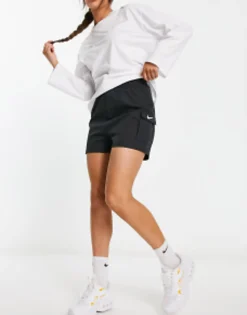 Shorts*Nike Mini Swoosh Woven Cargo Shorts With Pockets In Black