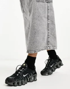 Sportswear*Nike Shox Tl Unisex Trainers In And Silver Black