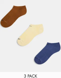 Socks & Tights*Nike Training Everyday Plus 3-Pack No Show Socks In Blue, Vanilla And Brown Multi