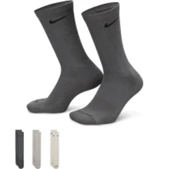 Socks*Nike Training Everyday Plus 3 Pack Socks In , Smoke And Bone Grey