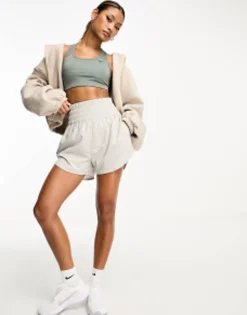 Shorts*Nike Training One Dri-Fit High Rise 3 Inch Shorts In Beige
