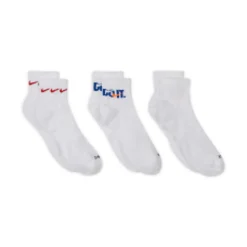 Socks & Tights*Nike Training Unisex Cushioned 3 Pack Logo Ankel Socks In White