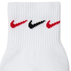 Socks & Tights*Nike Training Unisex Cushioned 3 Pack Logo Ankel Socks In White