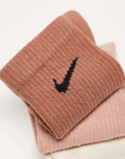 Sportswear*Nike Training Unisex Cush Crewsock 3 Pack Socks In Natural Brown