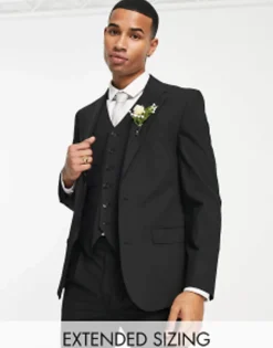 Suits & Tailoring*Noak 'Camden' Skinny Premium Fabric Suit In Black With Stretch