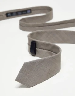 Ties*Noak Slim Tie And Pocket Square In Houndstooth Brown