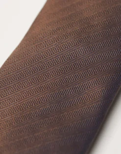 Ties*Noak Slim Tie In Crosshatch Brown