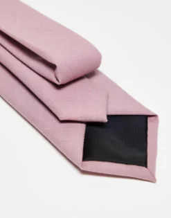 Ties*Noak Wool Rich Slim Tie In Dusty Pink Light Pink
