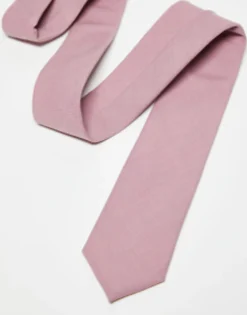 Ties*Noak Wool Rich Slim Tie In Dusty Pink Light Pink
