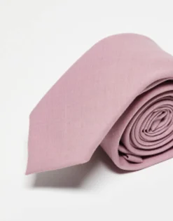 Ties*Noak Wool Rich Slim Tie In Dusty Pink Light Pink
