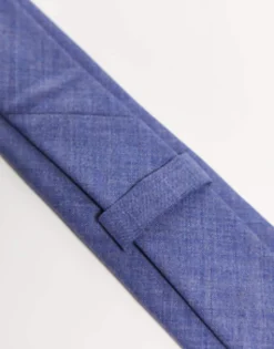 Ties*Noak Wool Rich Slim Tie In Blue Mid Blue