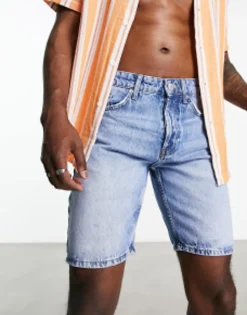Shorts*Only & Sons Loose Fit Denim Shorts In Light Wash Light Blue Denim