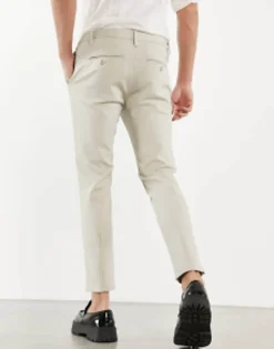 Suits & Tailoring*ONLY & SONS Slim Fit Tapered Smart Trousers In Beige Moonstruck