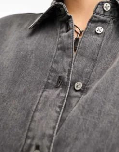 Shirts*ONLY Denim Shirt In Washed Grey