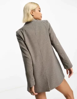 Suits & Tailoring*ONLY Double Breasted Blazer In Brown Check