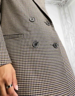 Suits & Tailoring*ONLY Double Breasted Blazer In Brown Check