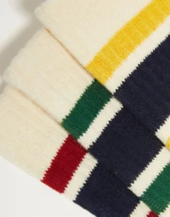 Socks*Polo Ralph Lauren 3 Pack Sport Socks With Logo Stripe In Cream