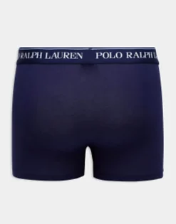 Underwear*Polo Ralph Lauren 3 Pack Trunks In Navy Tan And Blue With Logo Multi