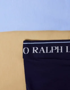 Underwear*Polo Ralph Lauren 3 Pack Trunks In Navy Tan And Blue With Logo Multi