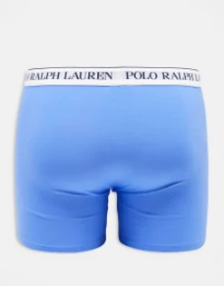 Underwear*Polo Ralph Lauren 3 Pack Trunks In Navy Blue Pink With Logo Waistband Ryl/Blu/Pink