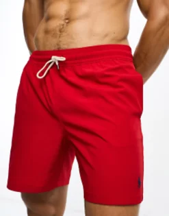 Swimwear*Polo Ralph Lauren Traveler Mid Swim Shorts In Red