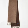 Scarves*Polo Ralph Lauren Wool Mix Reversible Scarf In /Brown With Pony Logo Tan