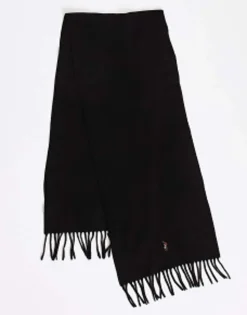 Scarves*Polo Ralph Lauren Wool Scarf In With Pony Logo Black