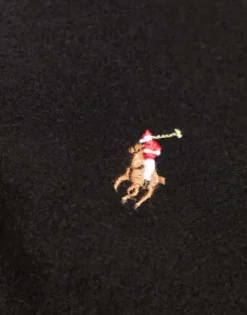 Scarves*Polo Ralph Lauren Wool Scarf In With Pony Logo Black
