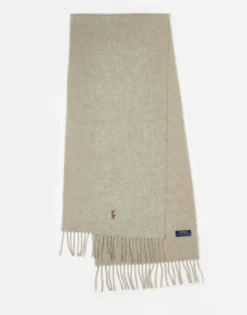 Scarves*Polo Ralph Lauren Wool Scarf In With Pony Logo Tan
