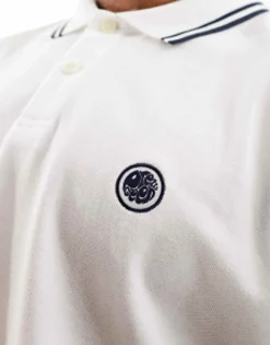 Polo Shirts*Pretty Green Barton Tipped Polo Shirt In White