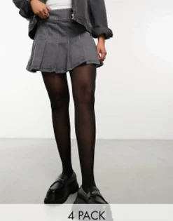 Socks & Tights*Pretty Polly Everyday Opaques 4-Pack 60 Denier Tights In Black