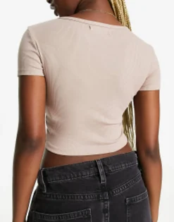 Multipacks*Pull&Bear 2 Pack Ribbed Baby Tee In Beige Charcoal