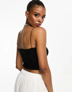 Multipacks*Pull&Bear 2 Pack Strappy Ribbed Tube Crop Top In White Black