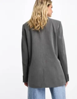 Suits & Tailoring*Pull&Bear Double Button Oversized Blazer In Dark Grey