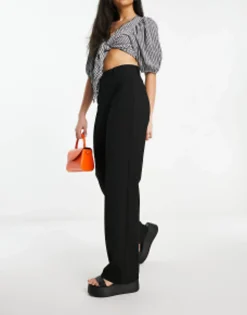 Trousers & Leggings*Pull&Bear High Waisted Tailored Trousers In Black