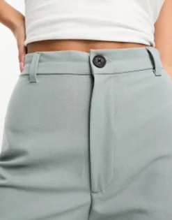 Suits & Tailoring*Pull&Bear High Waisted Tailored Straight Leg Trouser In Pale Blue Grey