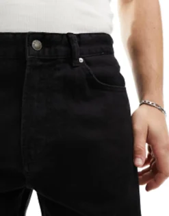 Shorts*Pull&Bear Relaxed Denim Short In Black