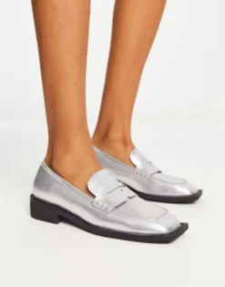 Loafers*Raid Samantha Loafers In Silver Metallic