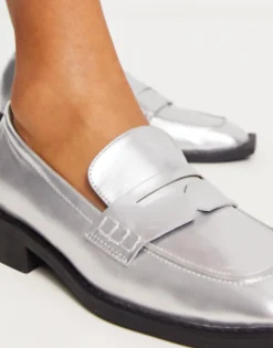Loafers*Raid Samantha Loafers In Silver Metallic