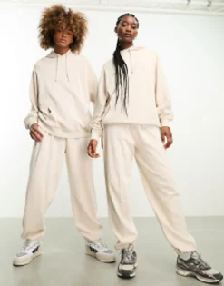 Tracksuits & Joggers*Reclaimed Vintage Unisex Hoodie Co-Ord In Washed Stone - Ivory