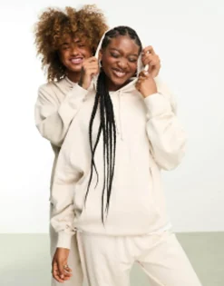 Tracksuits & Joggers*Reclaimed Vintage Unisex Hoodie Co-Ord In Washed Stone - Ivory