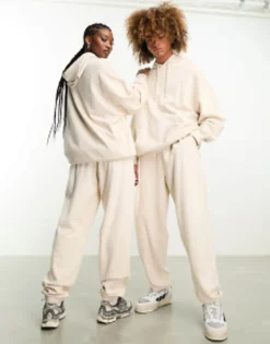 Tracksuits & Joggers*Reclaimed Vintage Unisex Hoodie Co-Ord In Washed Stone - Ivory