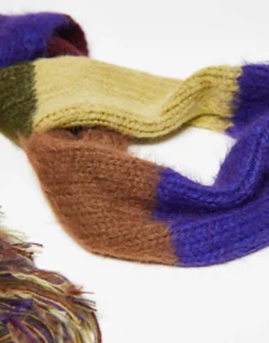 Scarves*Reclaimed Vintage Unisex Knit Stripe Tassle Scarf Multi