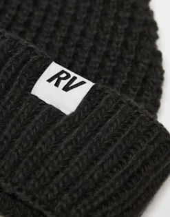 Caps & Hats*Reclaimed Vintage Unisex Waffle Beanie In Co-Ord Charcoal