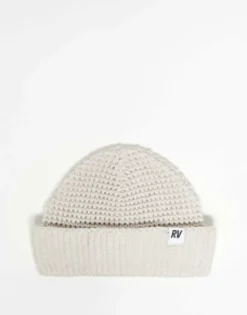 Beanies*Reclaimed Vintage Unisex Waffle Beanie In Ecru