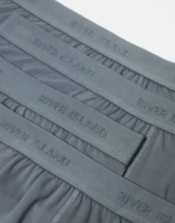 Underwear*River Island 4 Pack Trunks In Dark Grey Grey - Dark