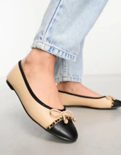 Flat Shoes*River Island Ballerina Pump In Beige