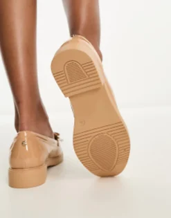 Loafers*River Island Fringed Detail Patent Loafer In Beige Beige - Light